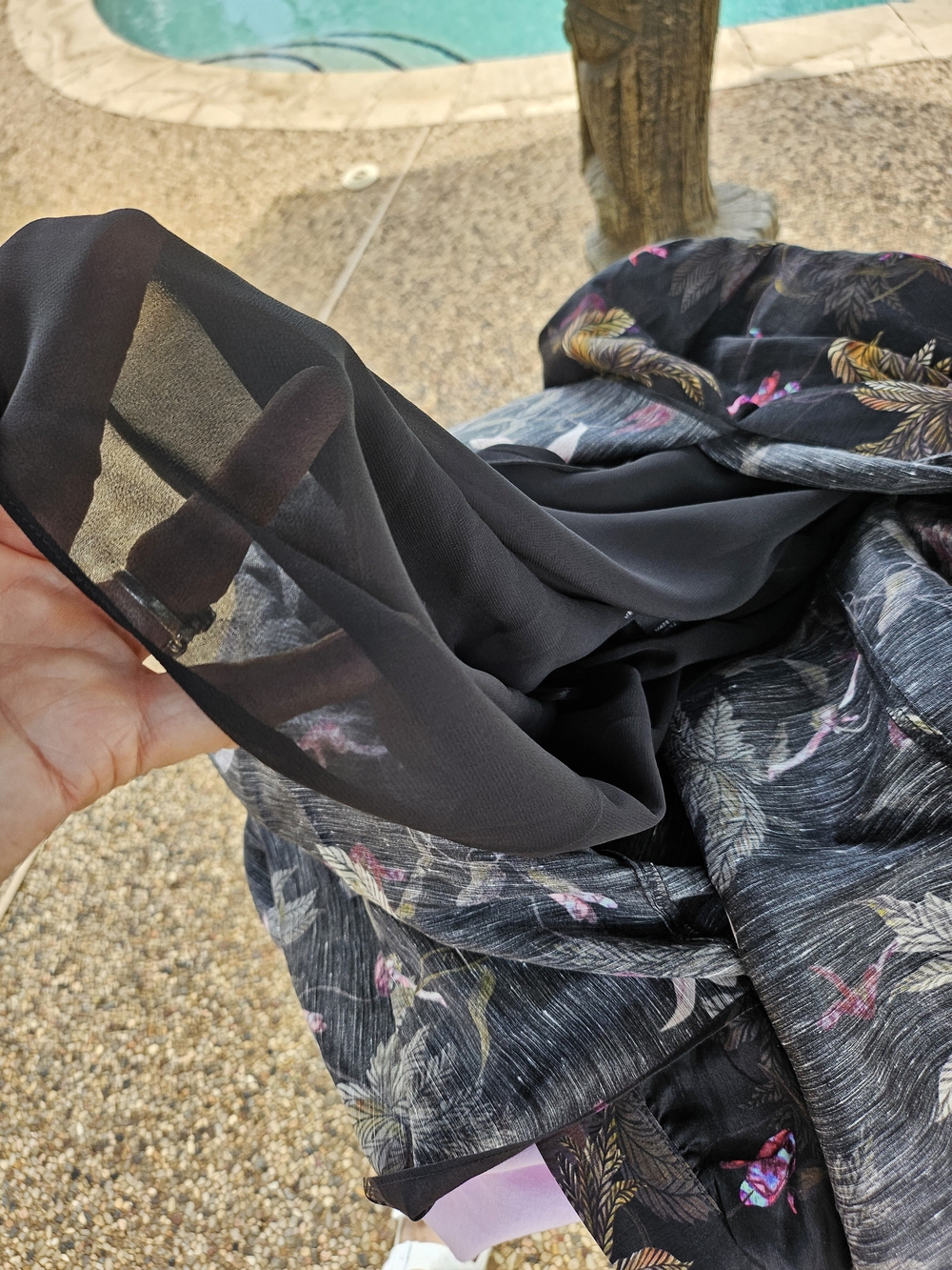 AllSaints Asta Viviana Black Silk Linen Blend Maxi Skirt (8) & Blouse (6) Set - Picture 15 of 16